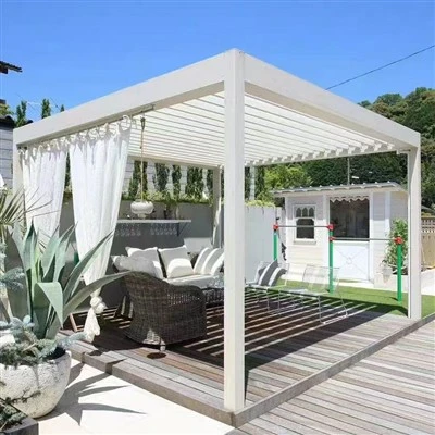 Elektrik Solèy Louver Metal ankadre Pergola