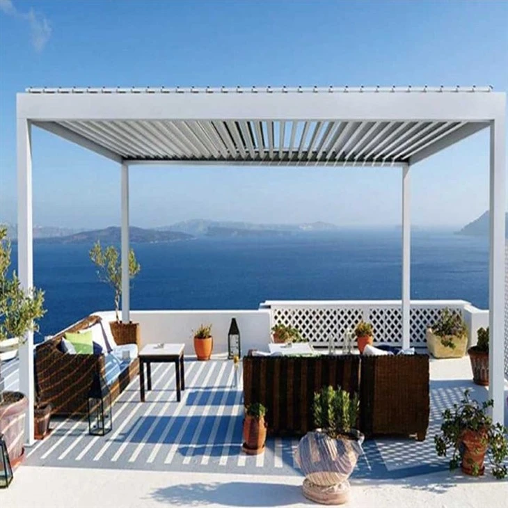 Waterproof Gazebo Awning Garden Motorized Metal Outdoor Louvered Kits Roof System Bioclimatic Aluminum Pergola For Sale
