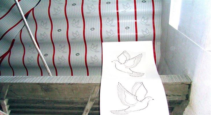 Modèl atistik mi dekorasyon CLADDING Panneaux Perforation aliminyòm plafon Panel