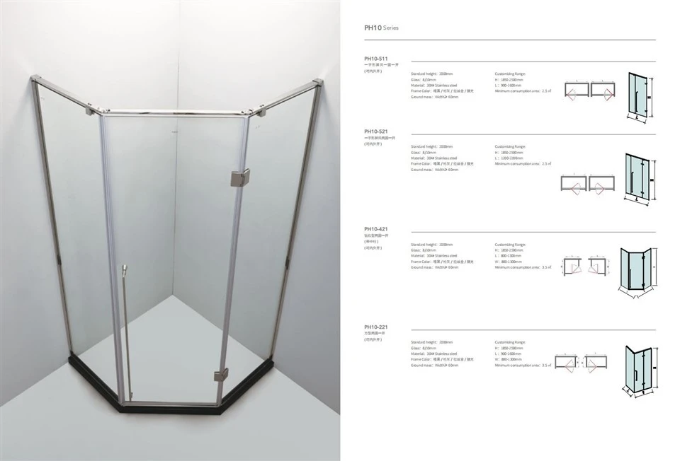 Long Rectangular Handle Casement Glass Door Shower Room Long Rectangular Handle Casement Glass Door Shower Room