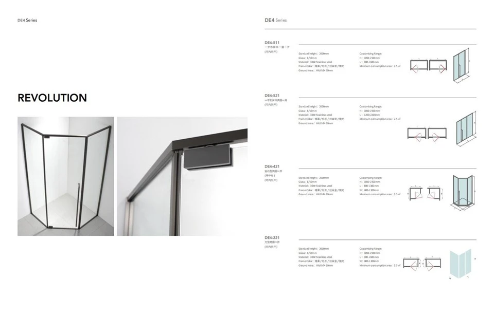 Stainless Steel Framed Casement Door Shower Room