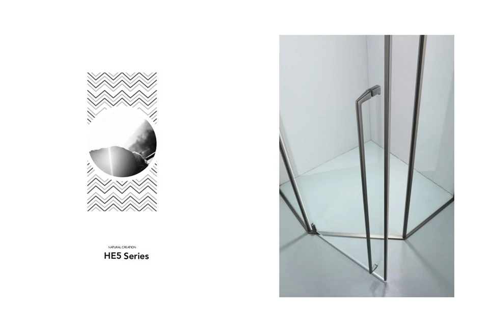 Tempered Clear Glass Casement Door Shower Room